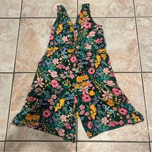 beachy summer flattering lightweight FLORAL tie waist romper